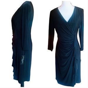 NWT! BLACK LABEL BY EVAN PICCONE BLACK RUFFLE WRAP